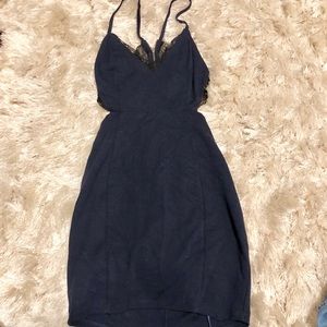 Lulus navy lace back bodycon dress